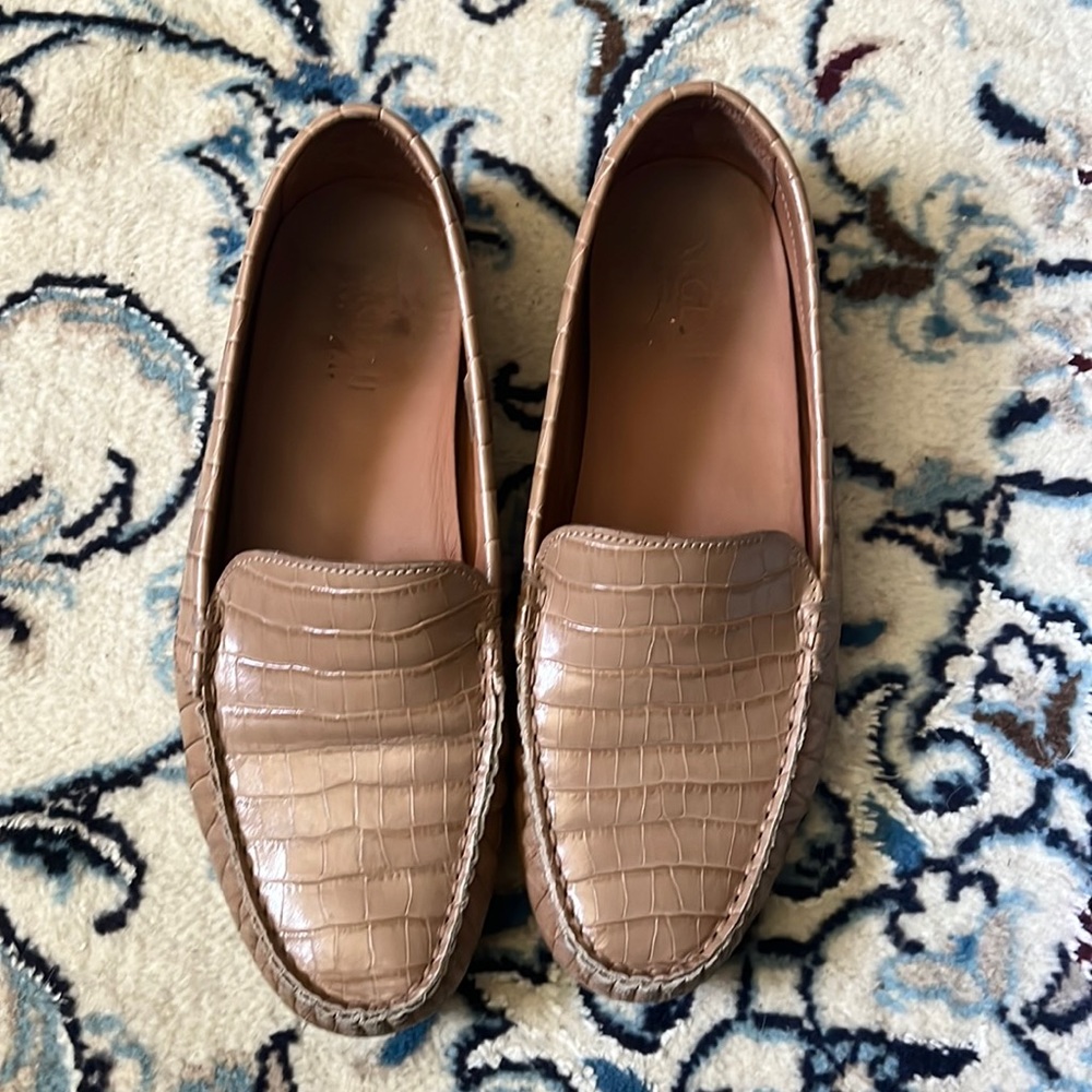 M. Gemi Driver Loafers Croc Tan 38.5